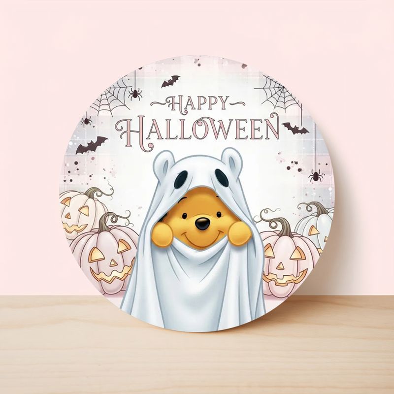 Wooden door hanger &quot;Happy Halloween&quot; Winnie the Pooh