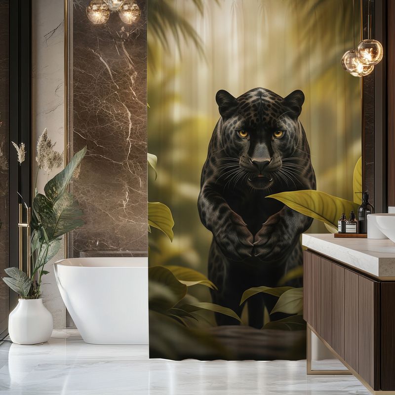 Midnight Panther Shower Curtain