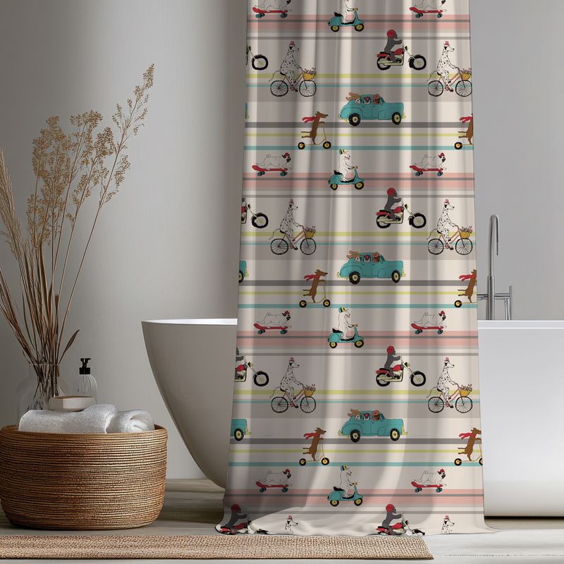 Urban Dog Parade Shower Curtain