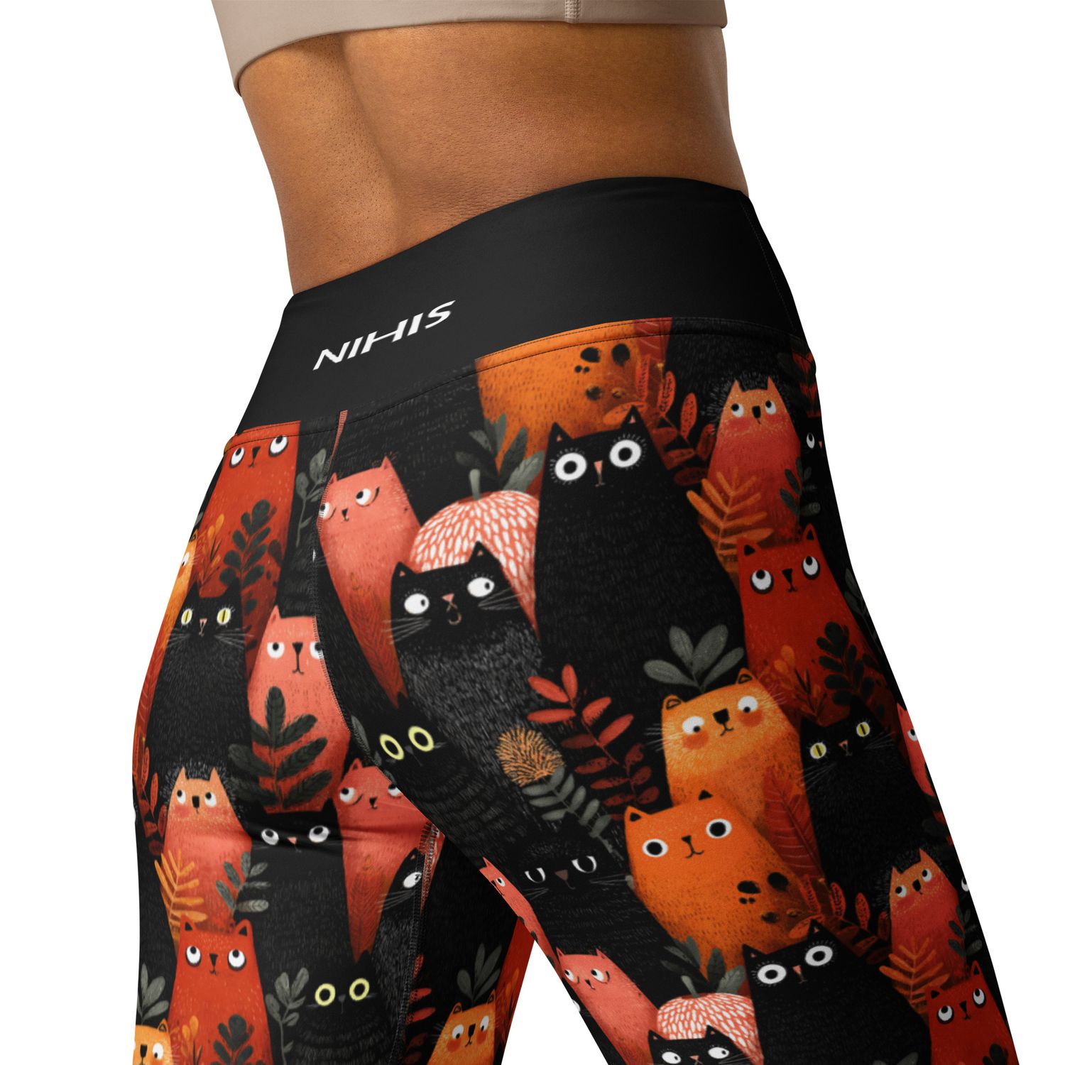 Mystic Cats Vibes High-Waist Leggings