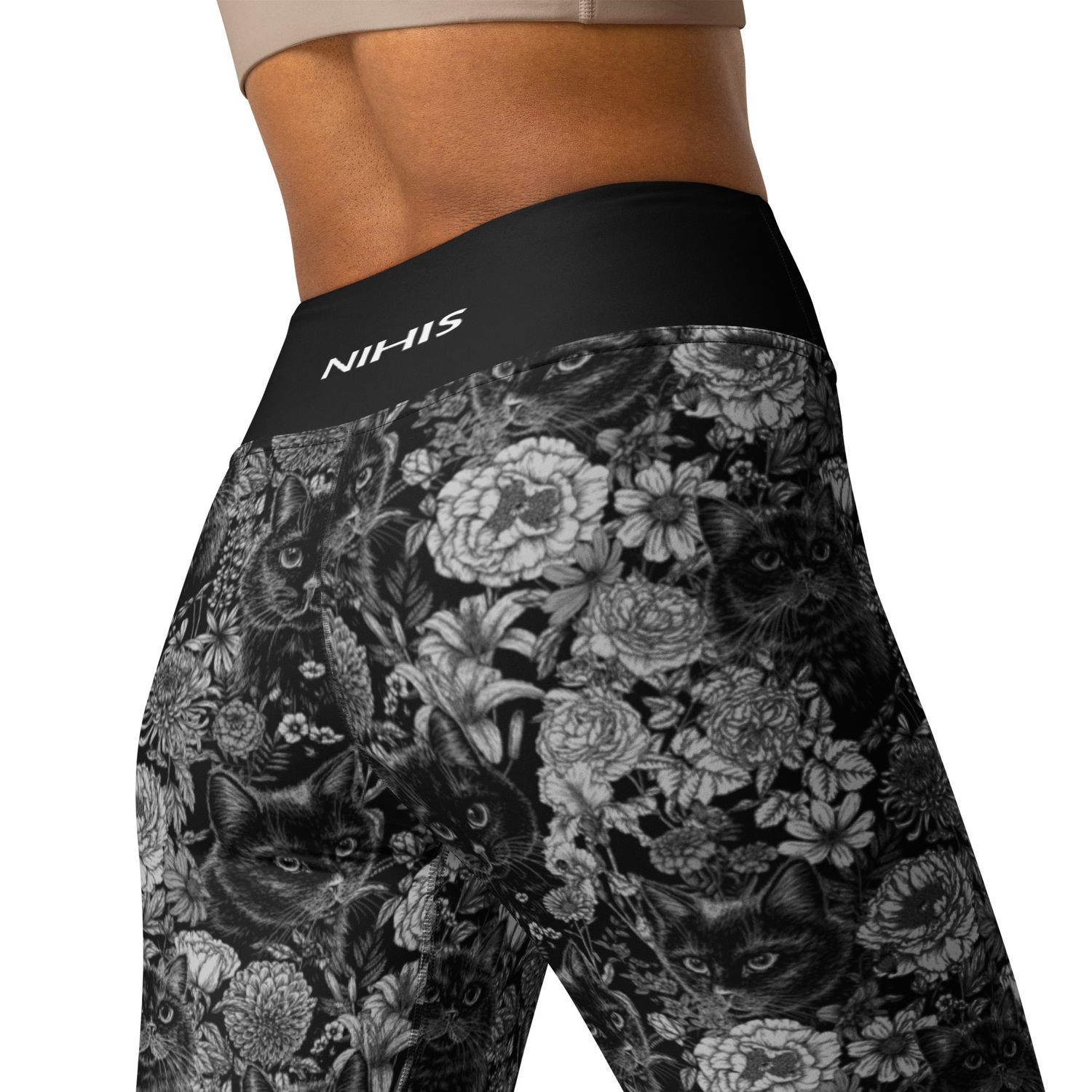 Mystic Cat Garden High Waist Leggings