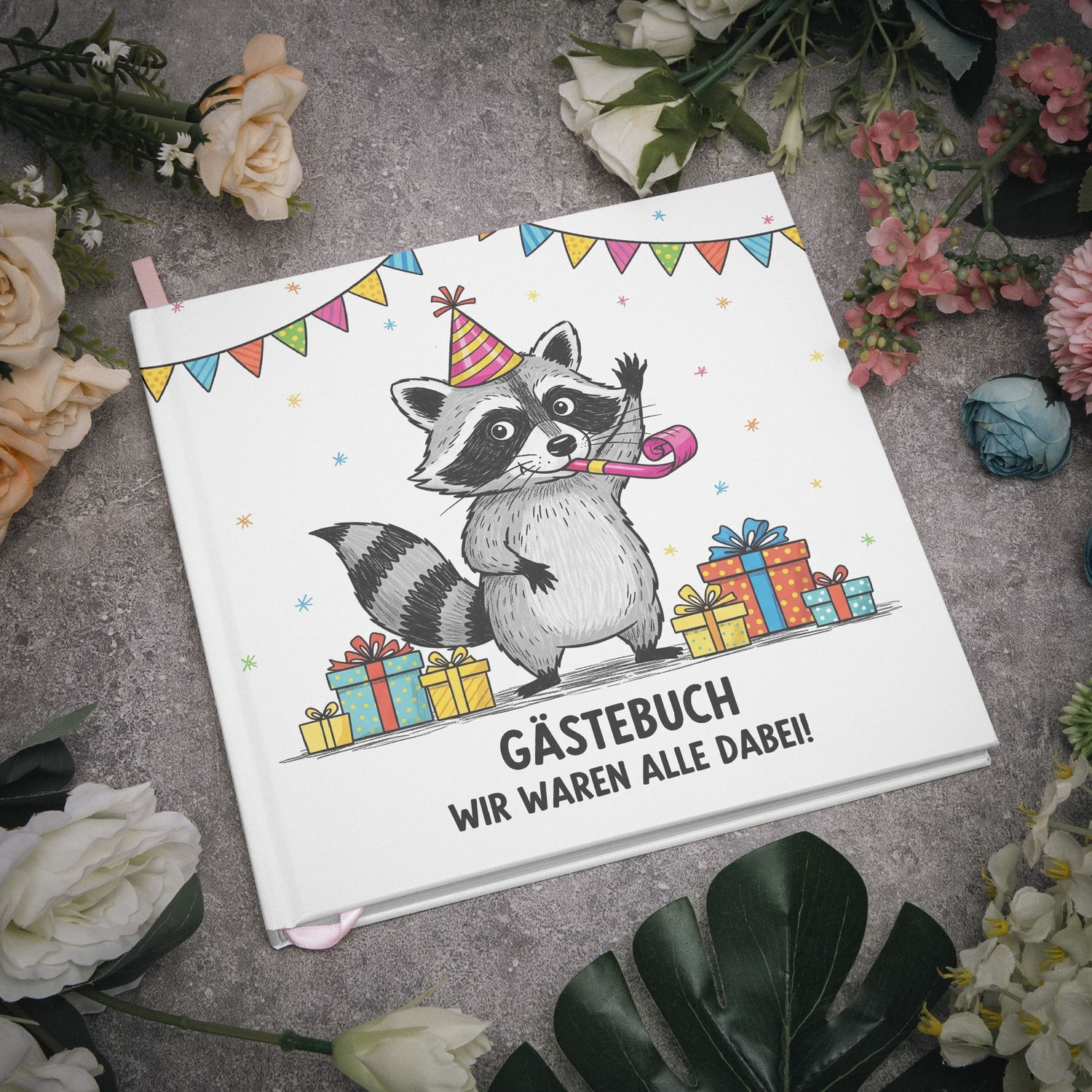Children&#39;s Guestbook Raccoon - We were all there!