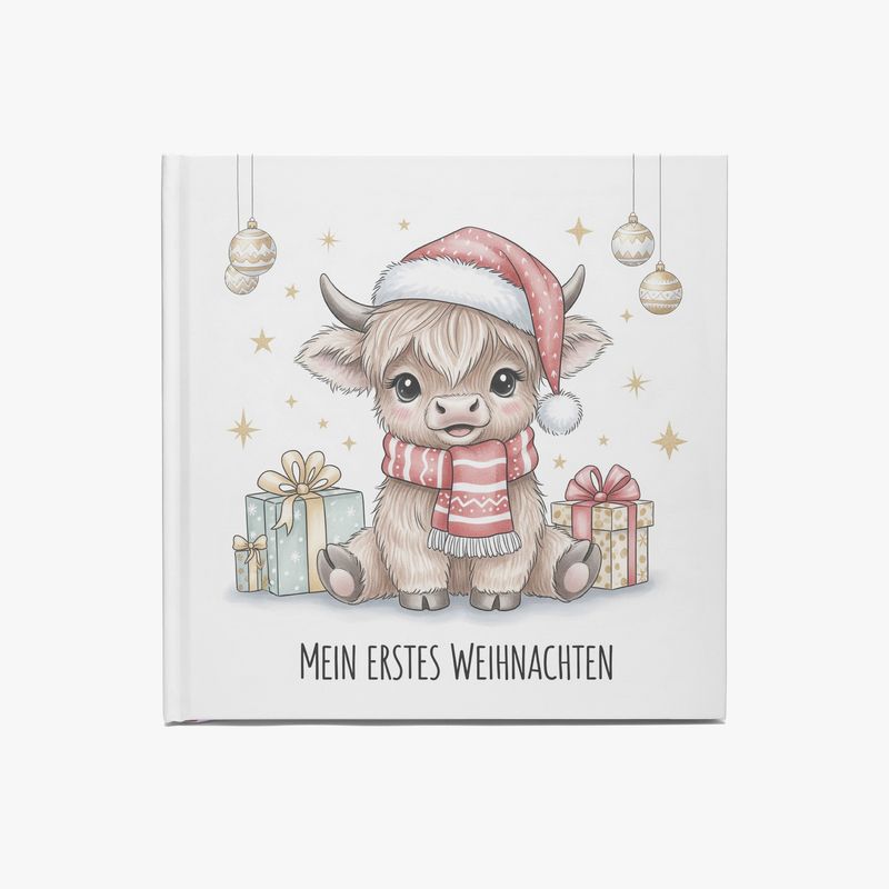 Children&#39;s Guestbook Highland Cow - My First Christmas