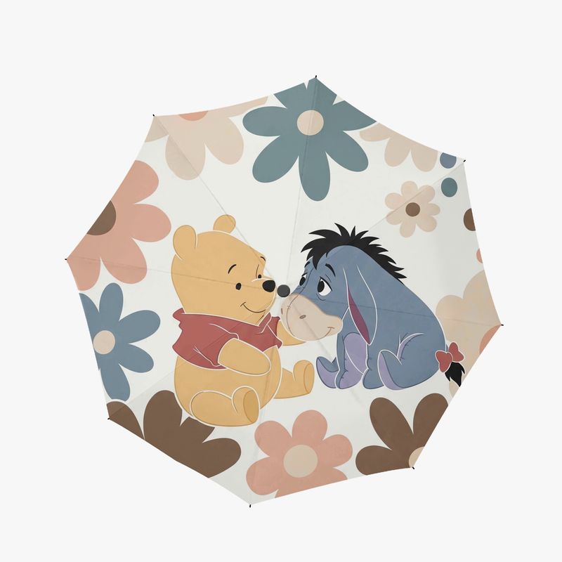 Floral Winnie the Pooh &amp; Eeyore Umbrella – Automatic