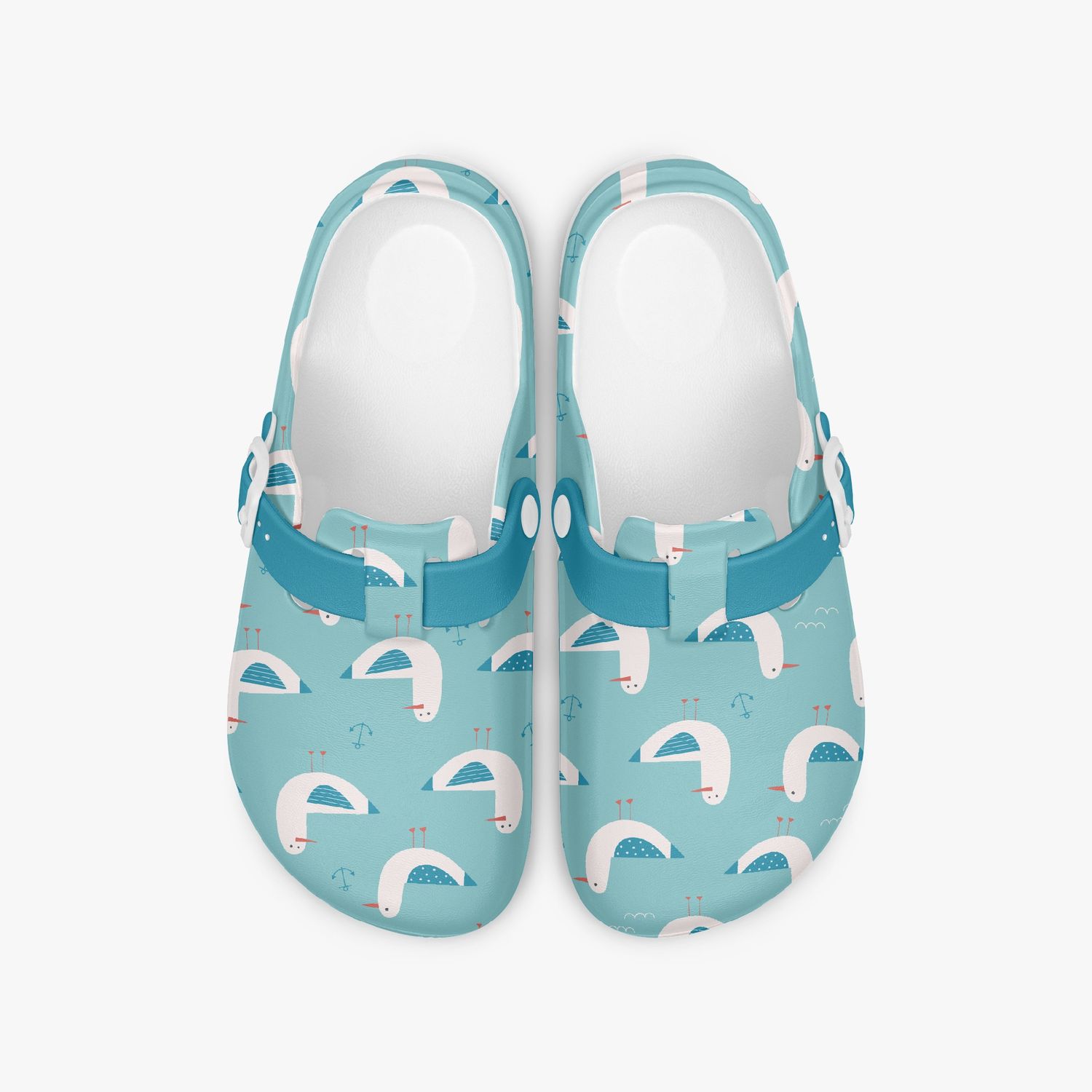 Closed Clogs Blue - Funny Seagulls