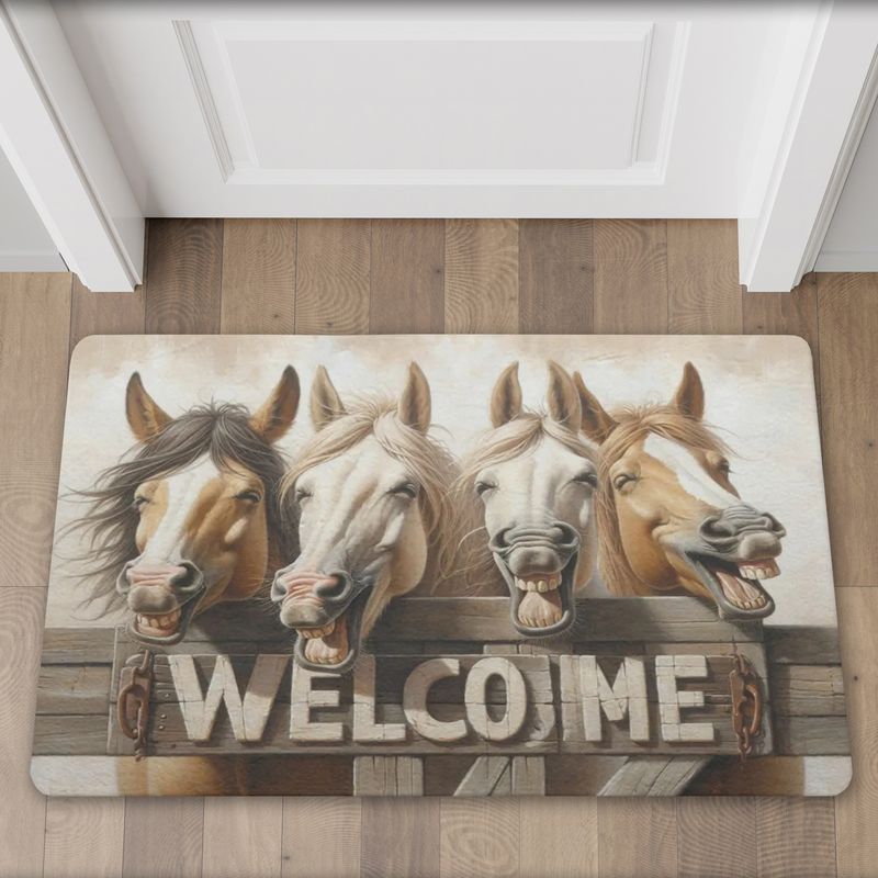 Laughing Horses Doormat “Welcome”
