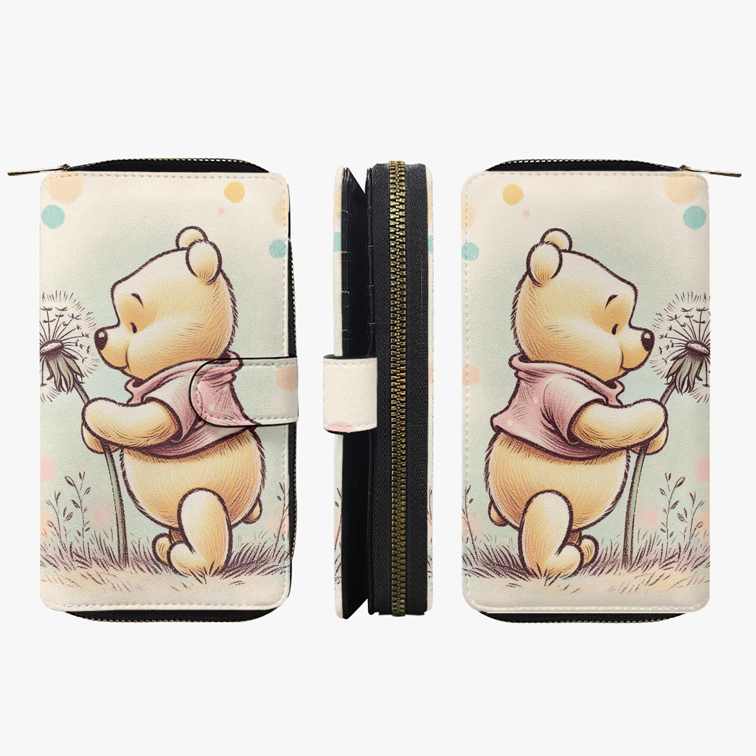 Grote portemonnee Winnie de Poeh met paardenbloem
