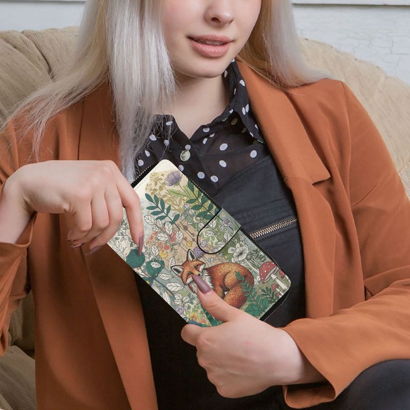 Large wallet floral with fox