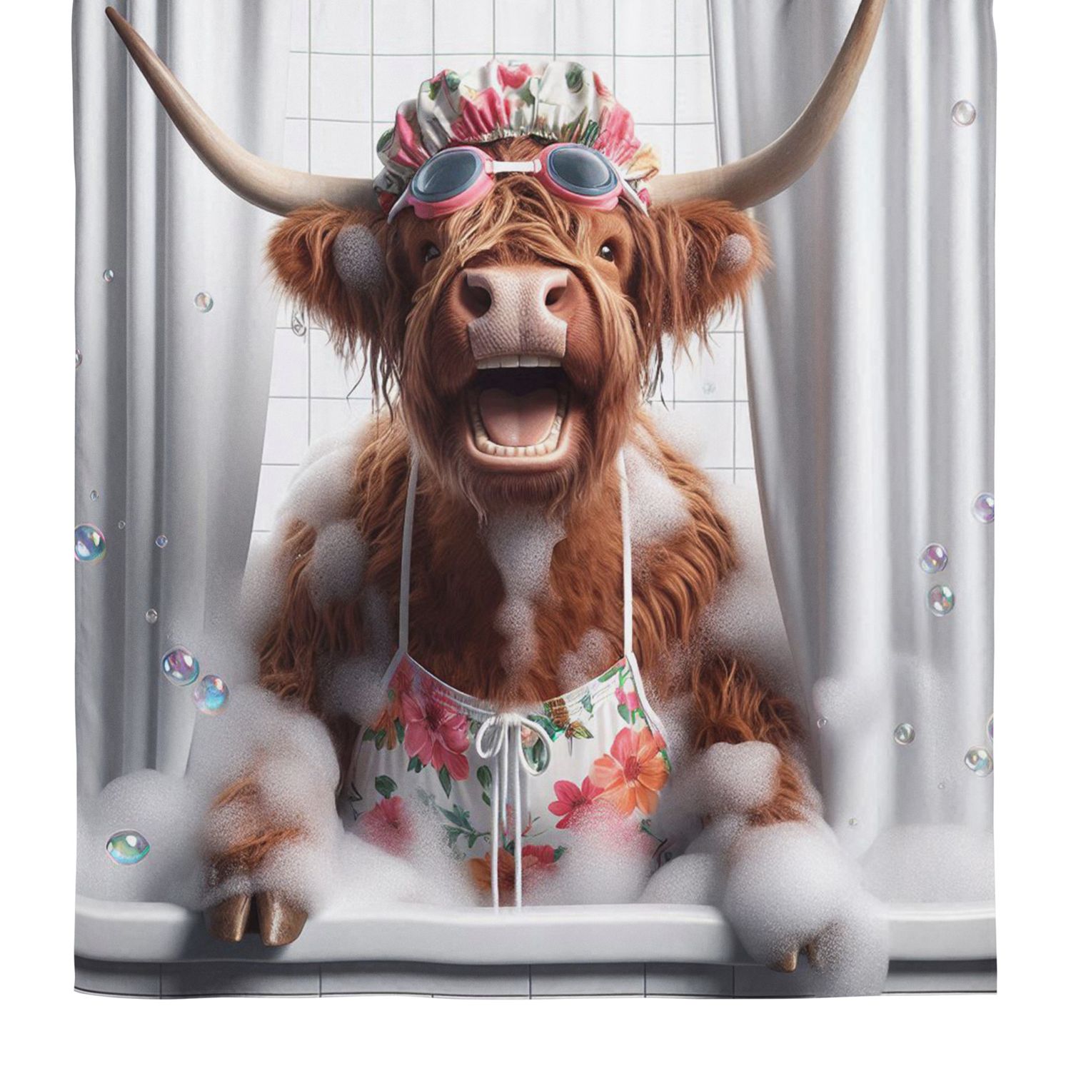Highland Cow Spa Shower Curtain