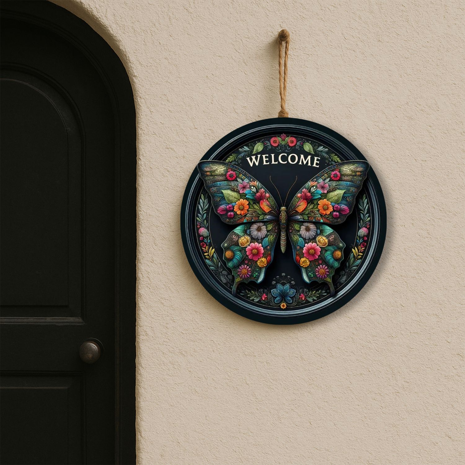 Butterfly Welcome – Flower Dream Decorative Sign
