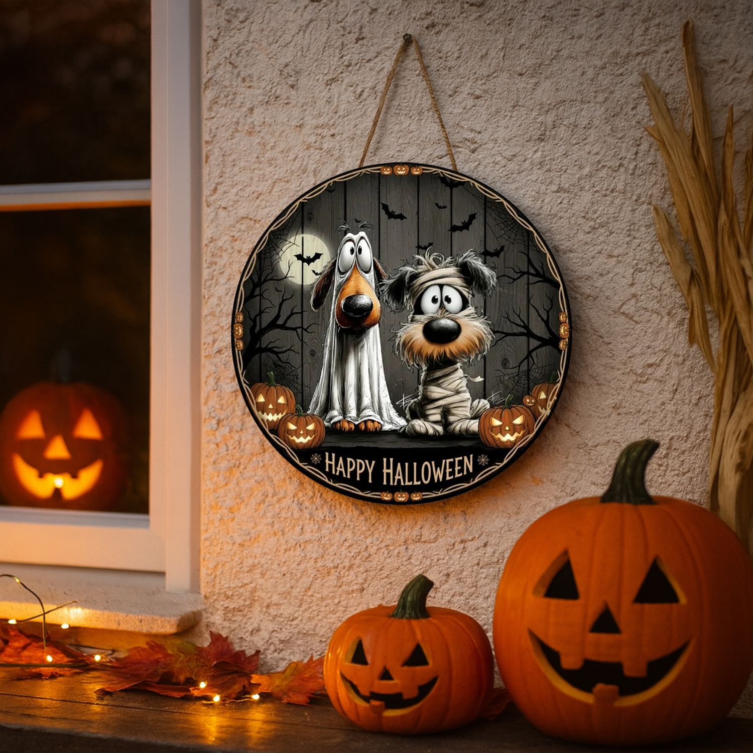 Spooky Paws Halloween Decoration Sign