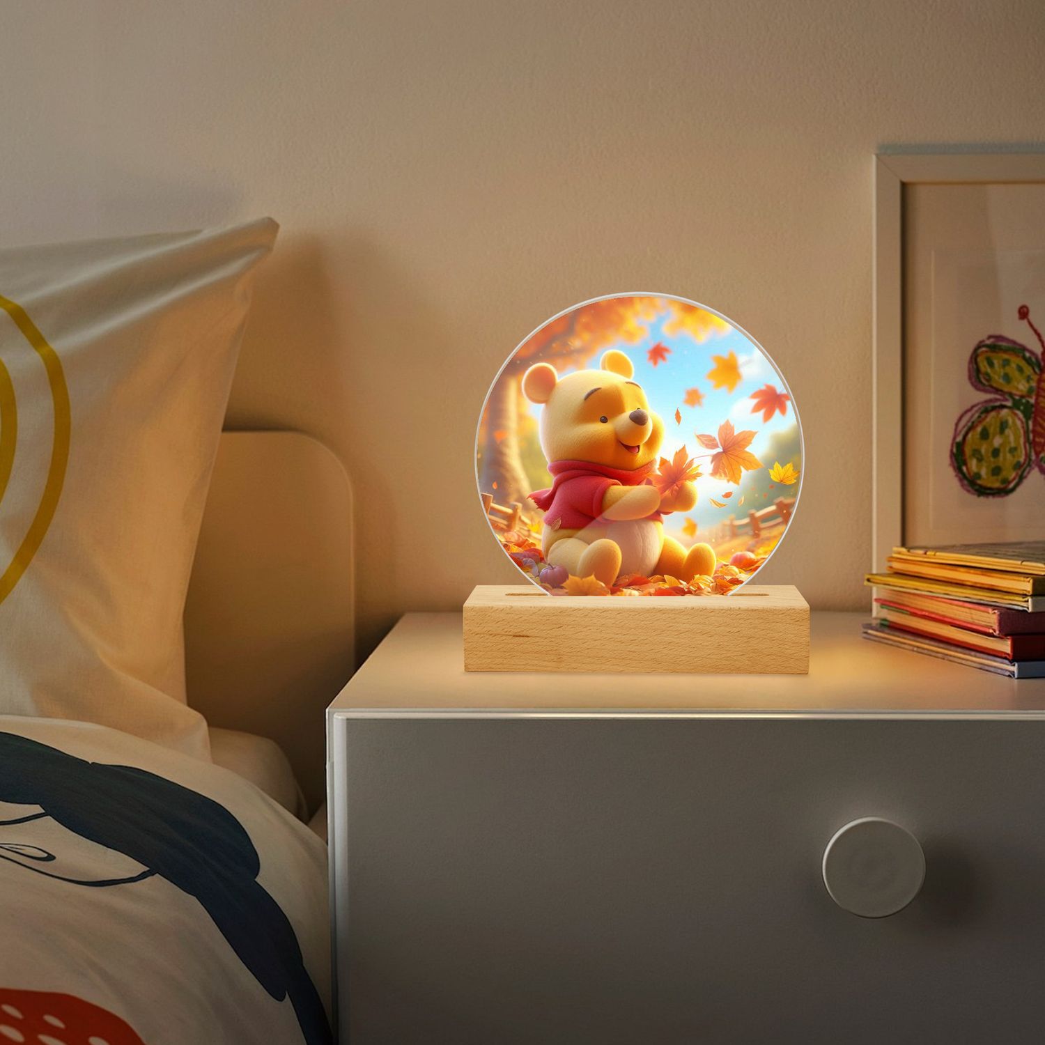 LED acrylic night light Autumn Magic with Winnie the Pooh
