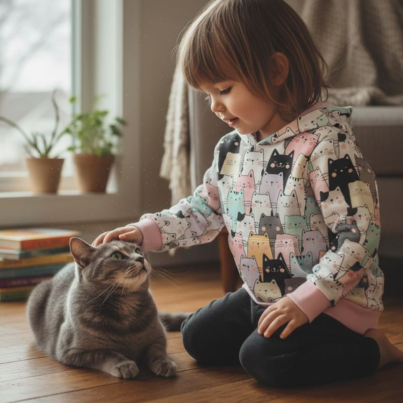 Children&#39;s hoodie colorful - cartoon cats