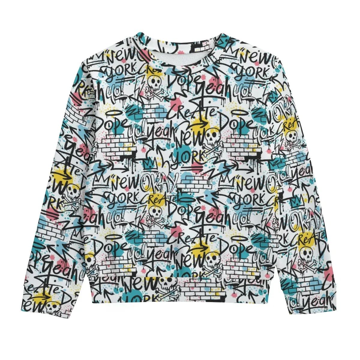 Colorful graffiti kids sweater