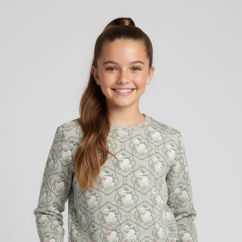 Festive sheep motif children&#39;s sweater