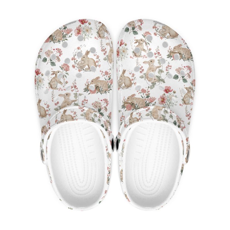 Cute bunny motif clogs