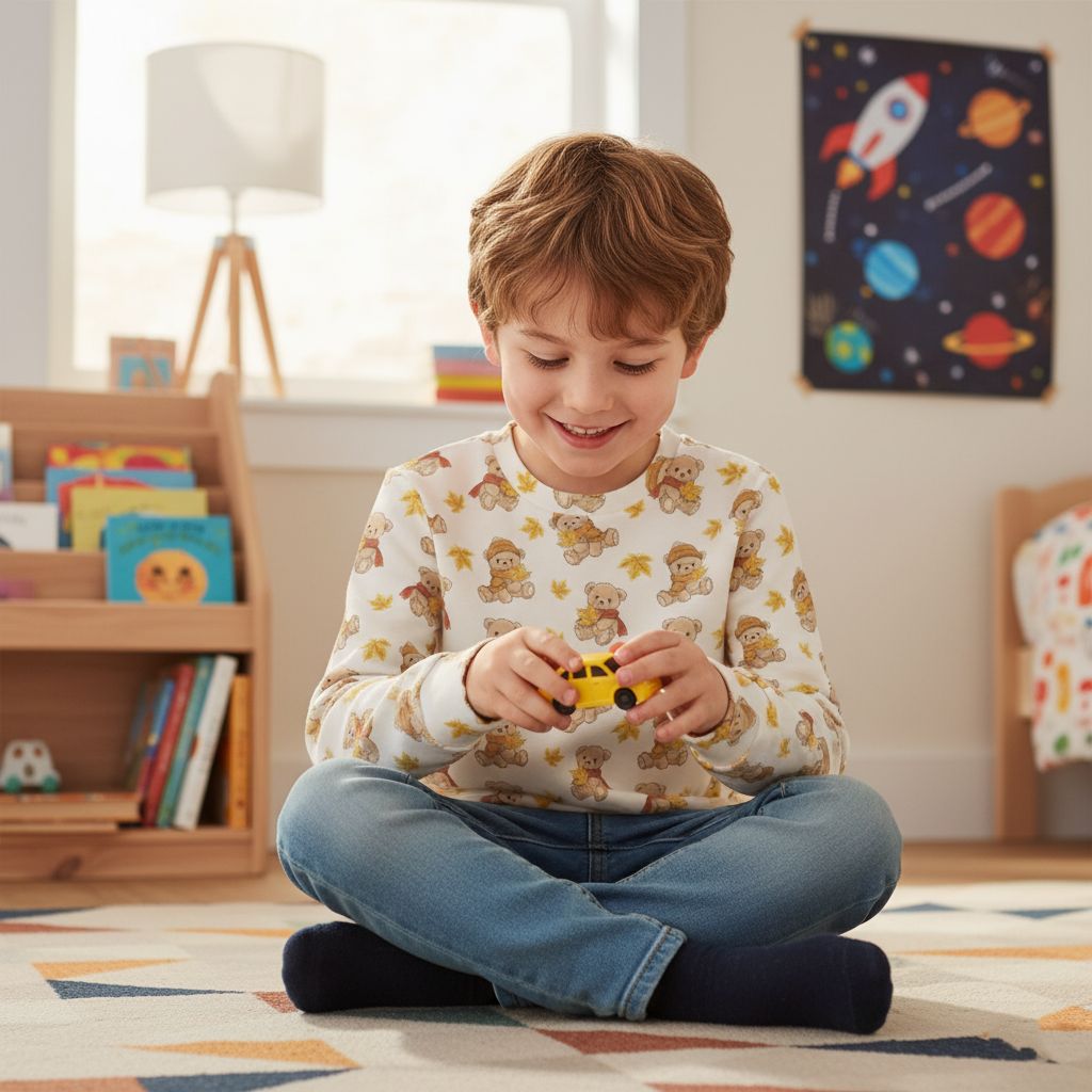 Children&#39;s sweater with bear motif