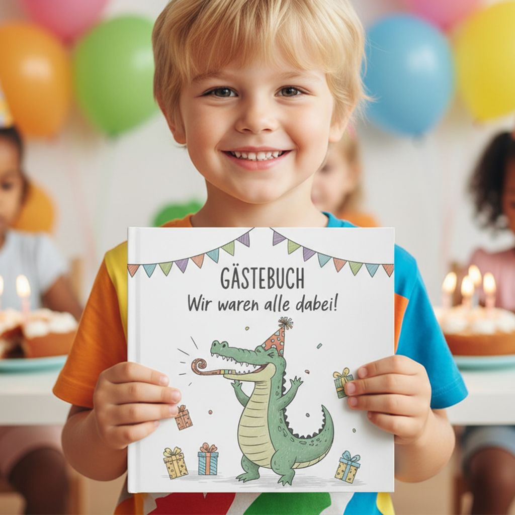 Crocodile Party Guest Book for Children&#39;s Birthdays – We were all there!