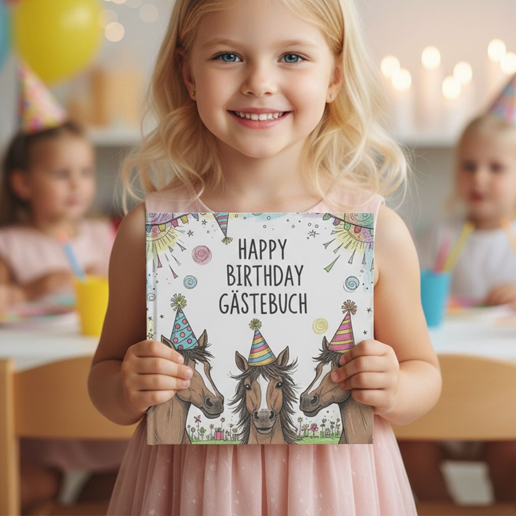 Horse Party Guest Book for Children&#39;s Birthdays