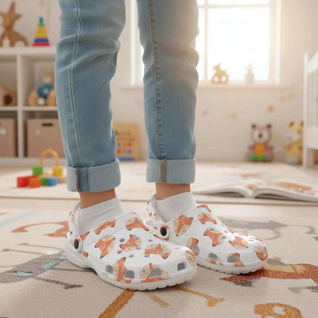 Clogs with a cute fox design