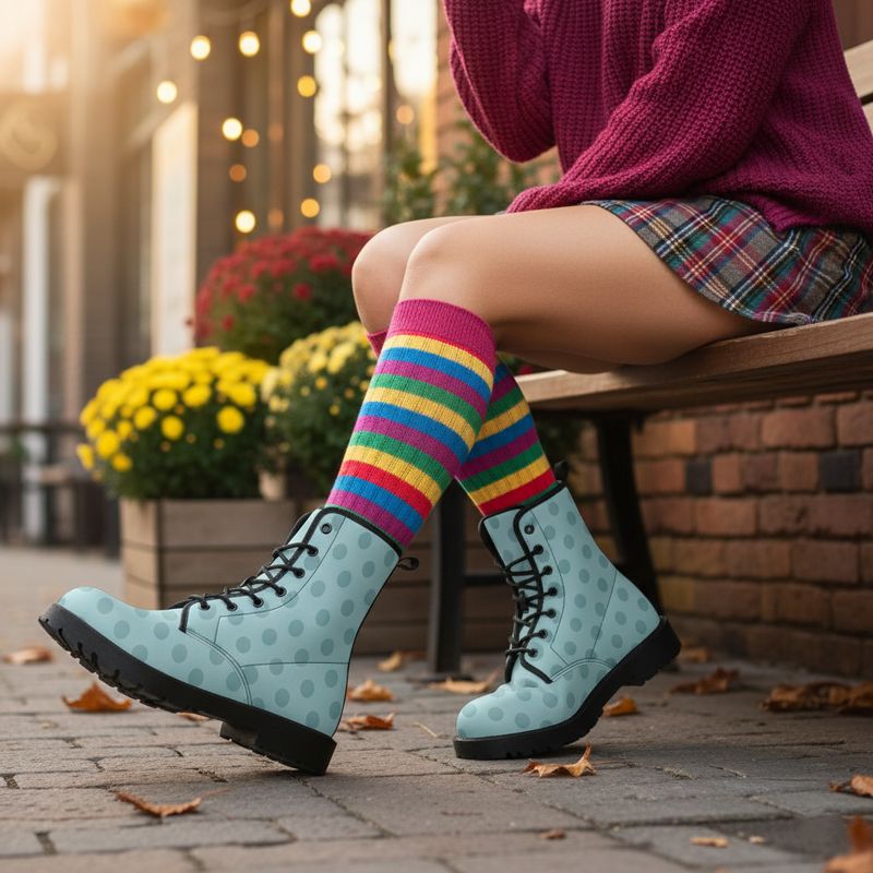 Aqua-blue leather boots - Aqua Joy