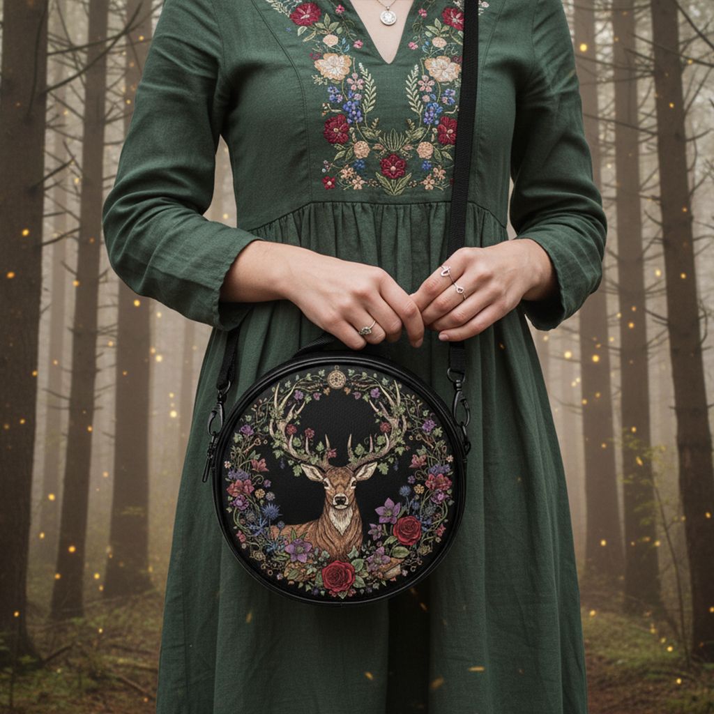 Deer &amp; Floral Ornaments All-Round Bag Wildwood Majesty