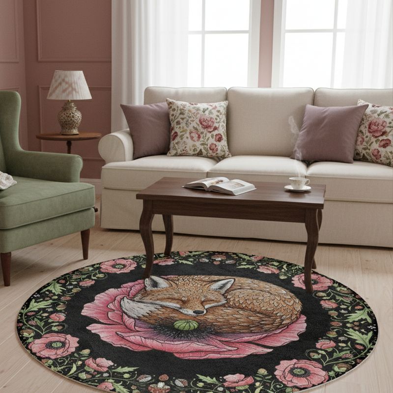 Round rug with fox