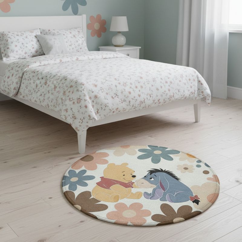 Round children&#39;s carpet with Winnie the Pooh &amp; Eeyore