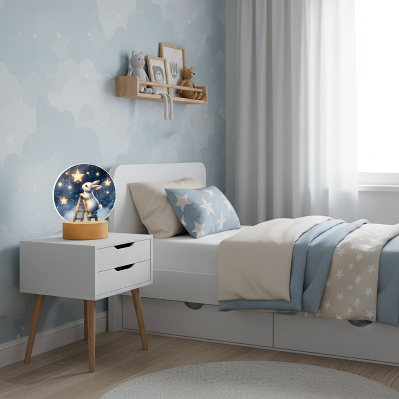 LED acrylic night light rabbit - stars