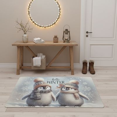 Winterzauber Fußmatte Winter-Pinguinliebe