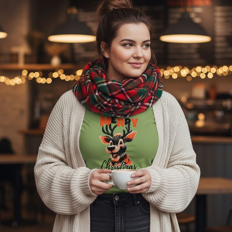 Women&#39;s Merry Christmas Reindeer T-Shirt