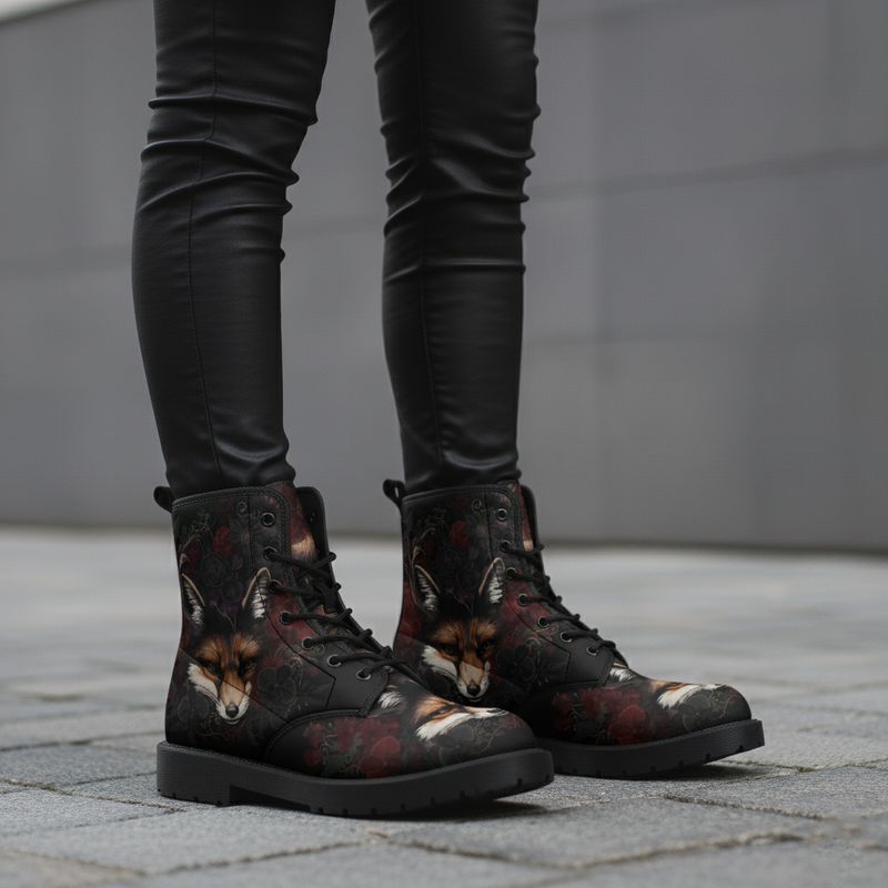 Enchanted Orchid Fox leather boots