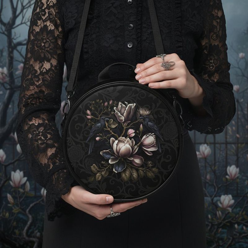 Dark Botanical all-round bag Raven Bloom