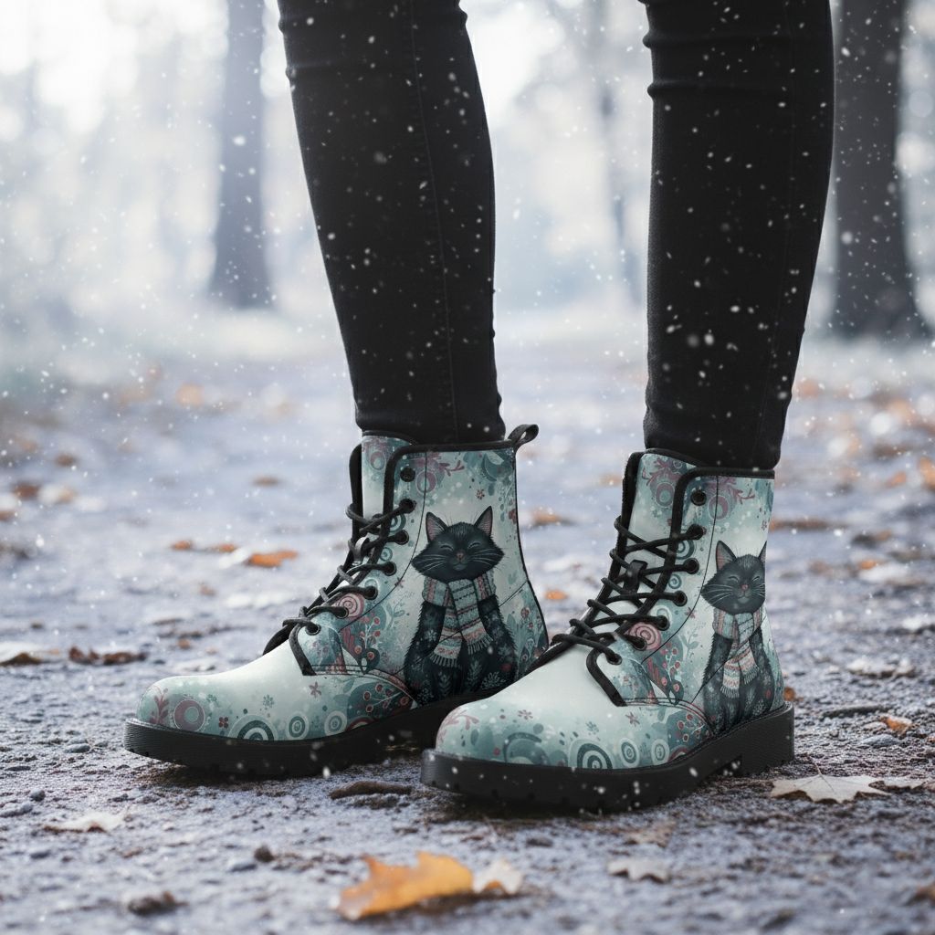 Winter Whiskers – Cozy Cat leather boots