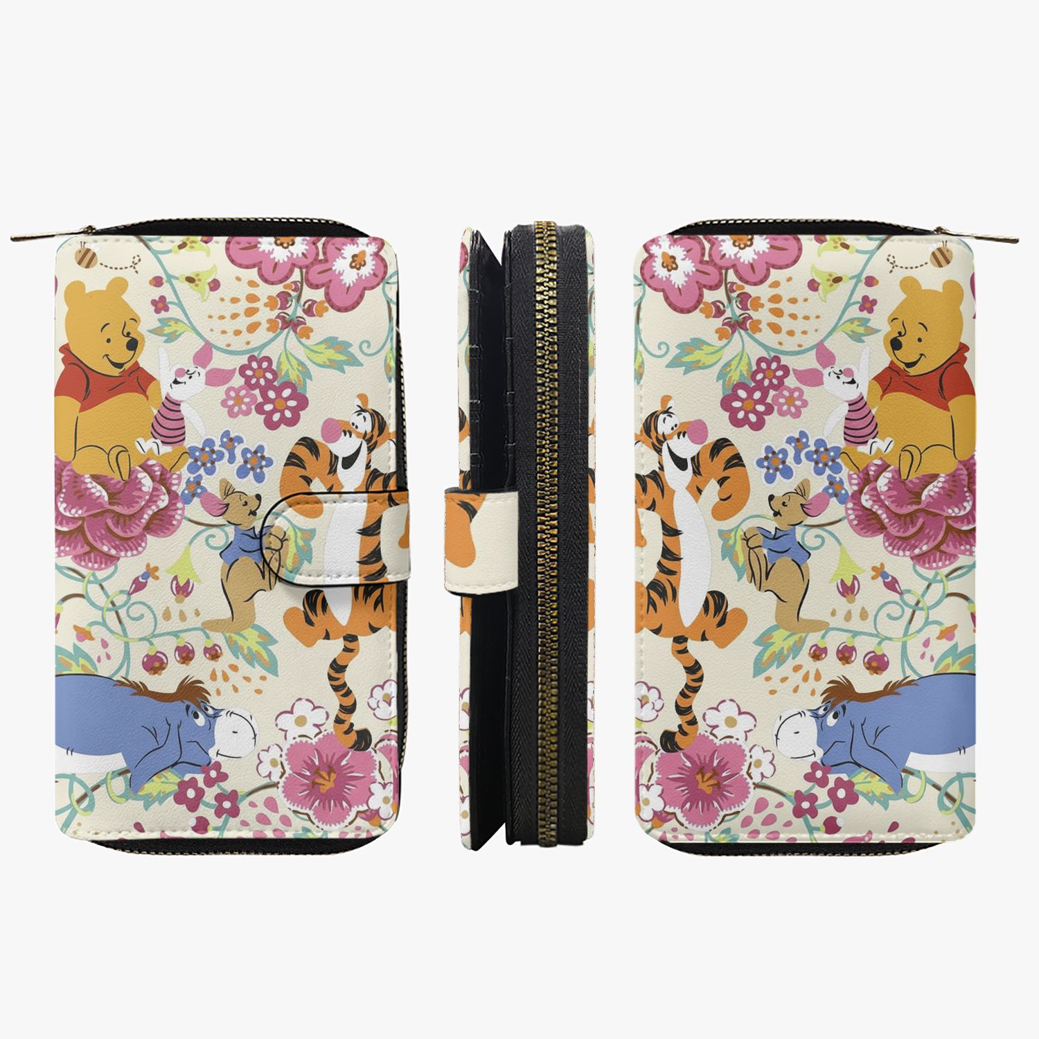 Large Winnie the Pooh wallet, floral vintage style