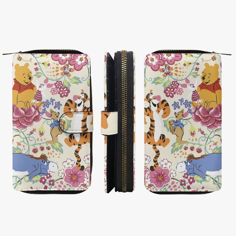 Large Winnie the Pooh wallet, floral vintage style