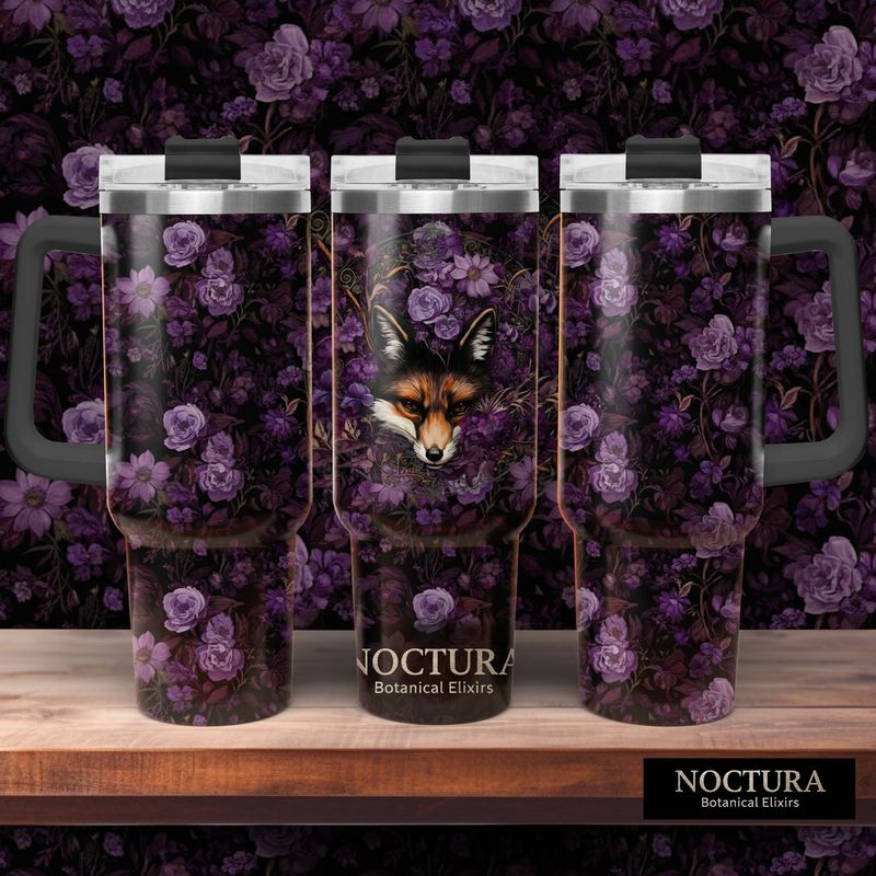 NOCTURA Violet Fox Enigma Tumbler with Handle - ToGo