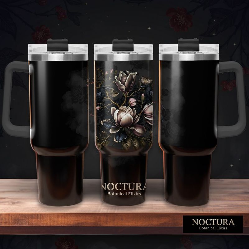NOCTURA Midnight Magnolia Whispe Tumbler with Handle - ToGo