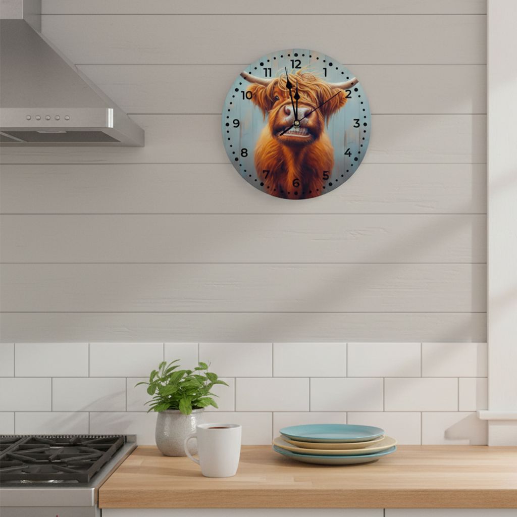 Wall clock - Highland Happy Smile