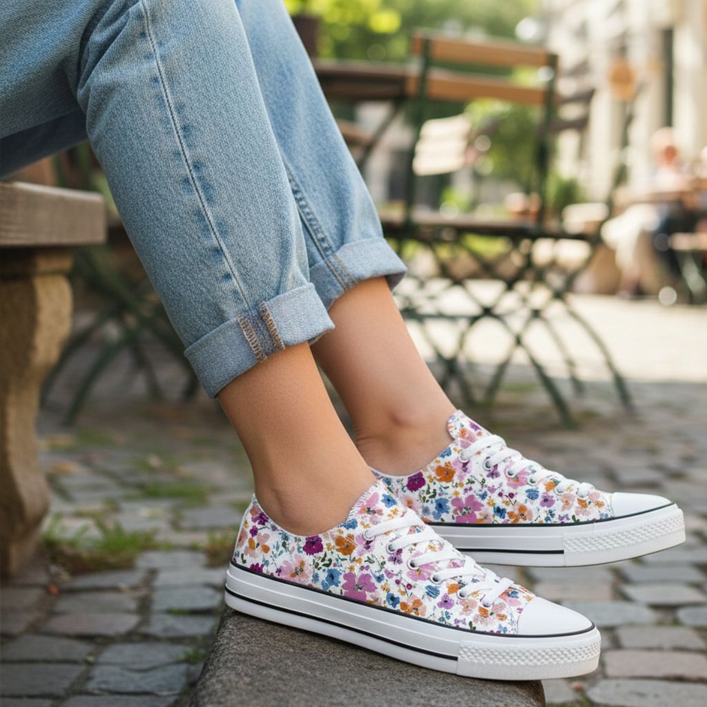 Floral Canvas Sneakers
