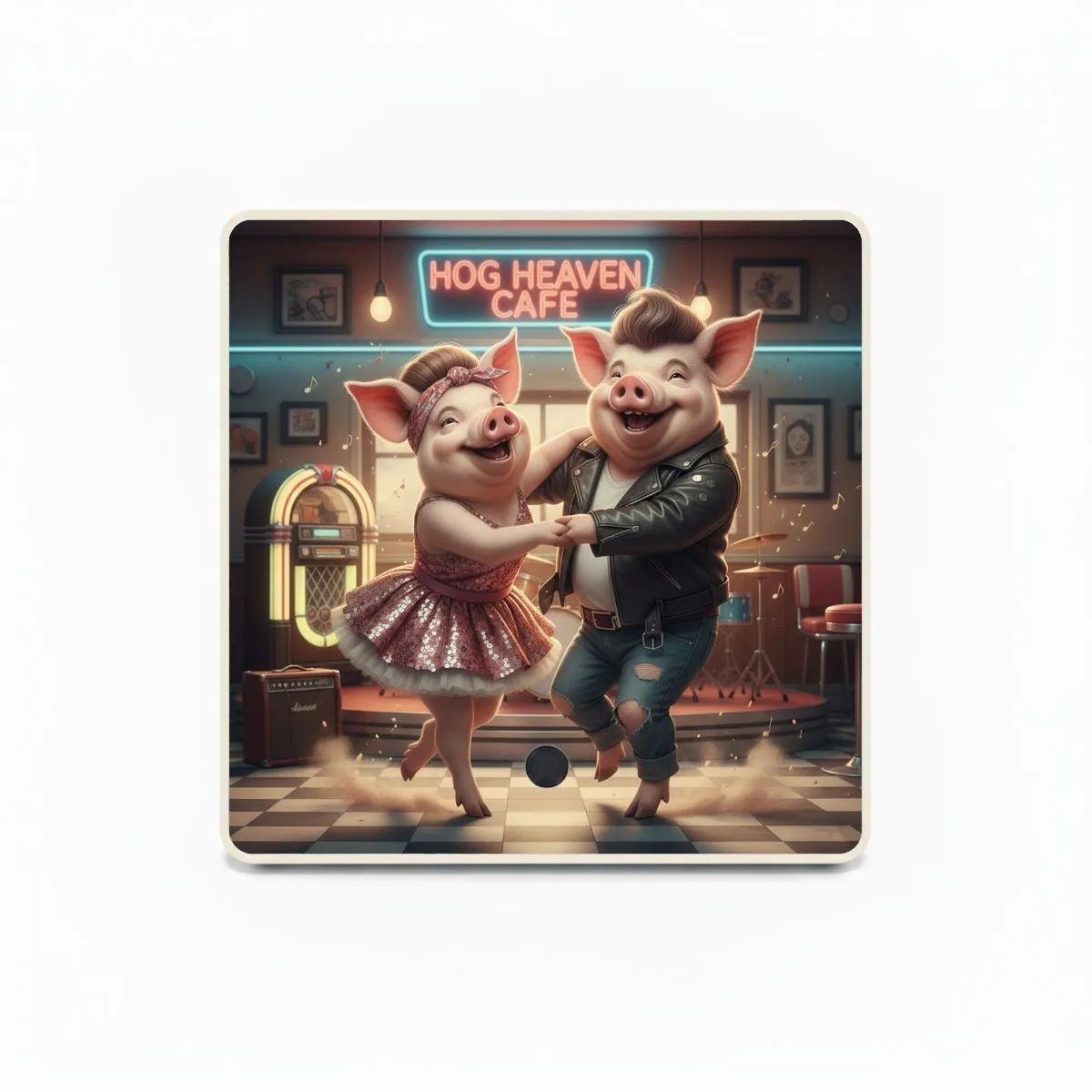 Magnetic Music Player Dancing Pigs