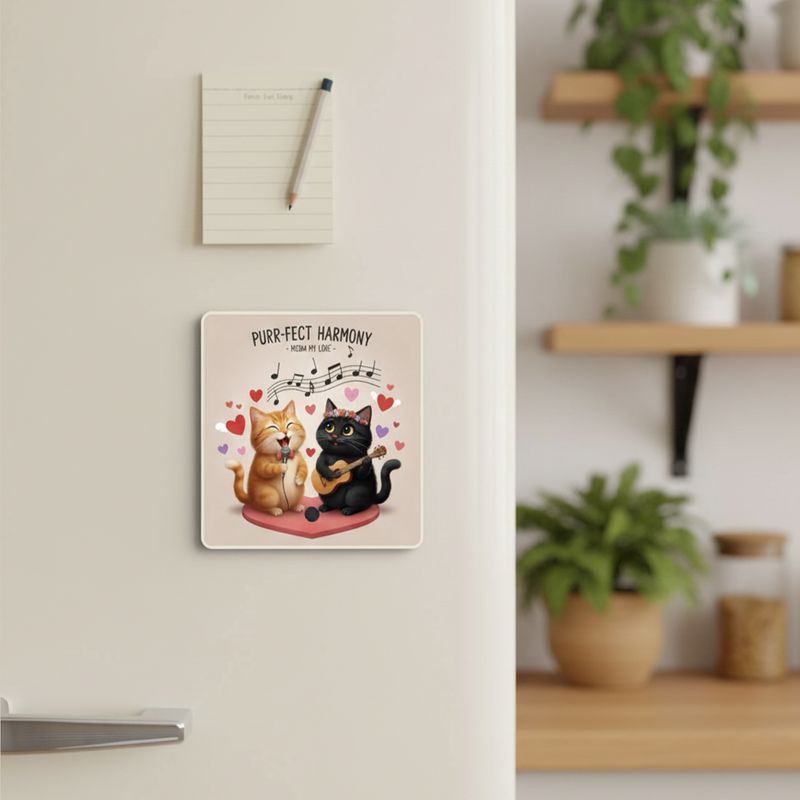 Magnetic music player, cats in love
