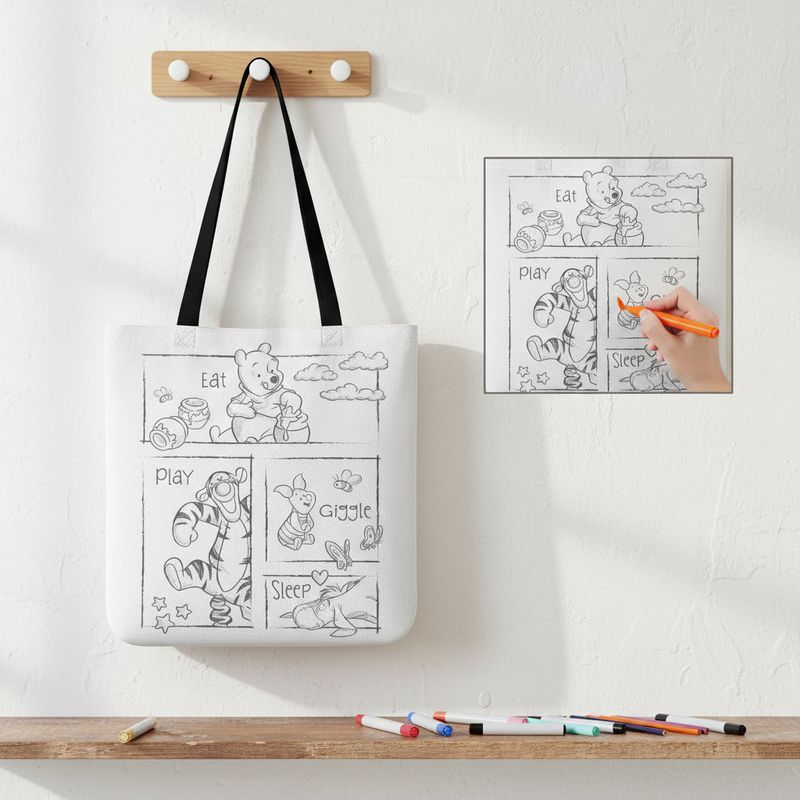 Winnie the Pooh and Friends coloring tote bag