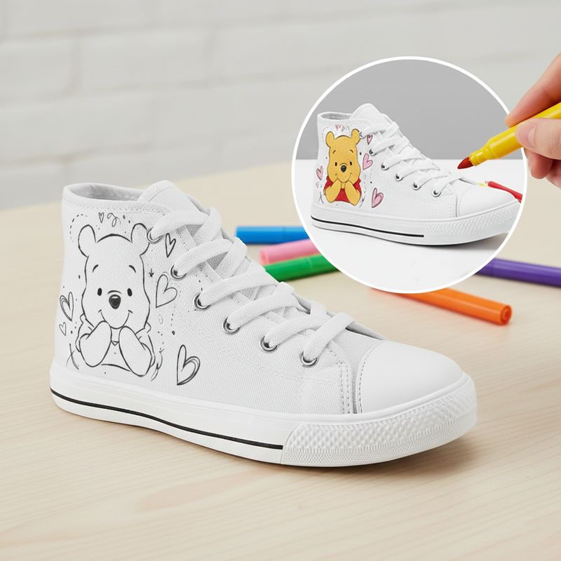 Winnie the Pooh High-Top Canvas Coloring Shoes