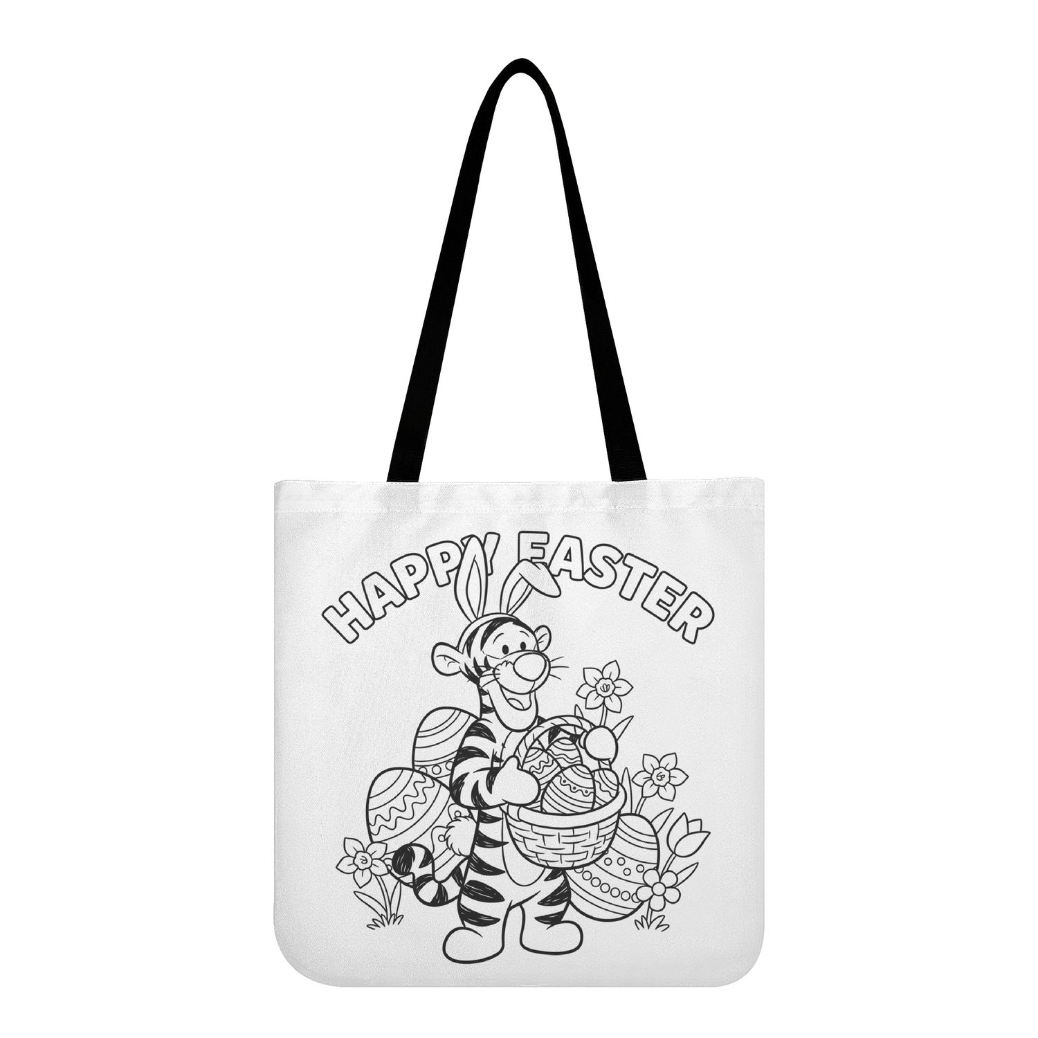 Tigger Easter motif coloring tote bag