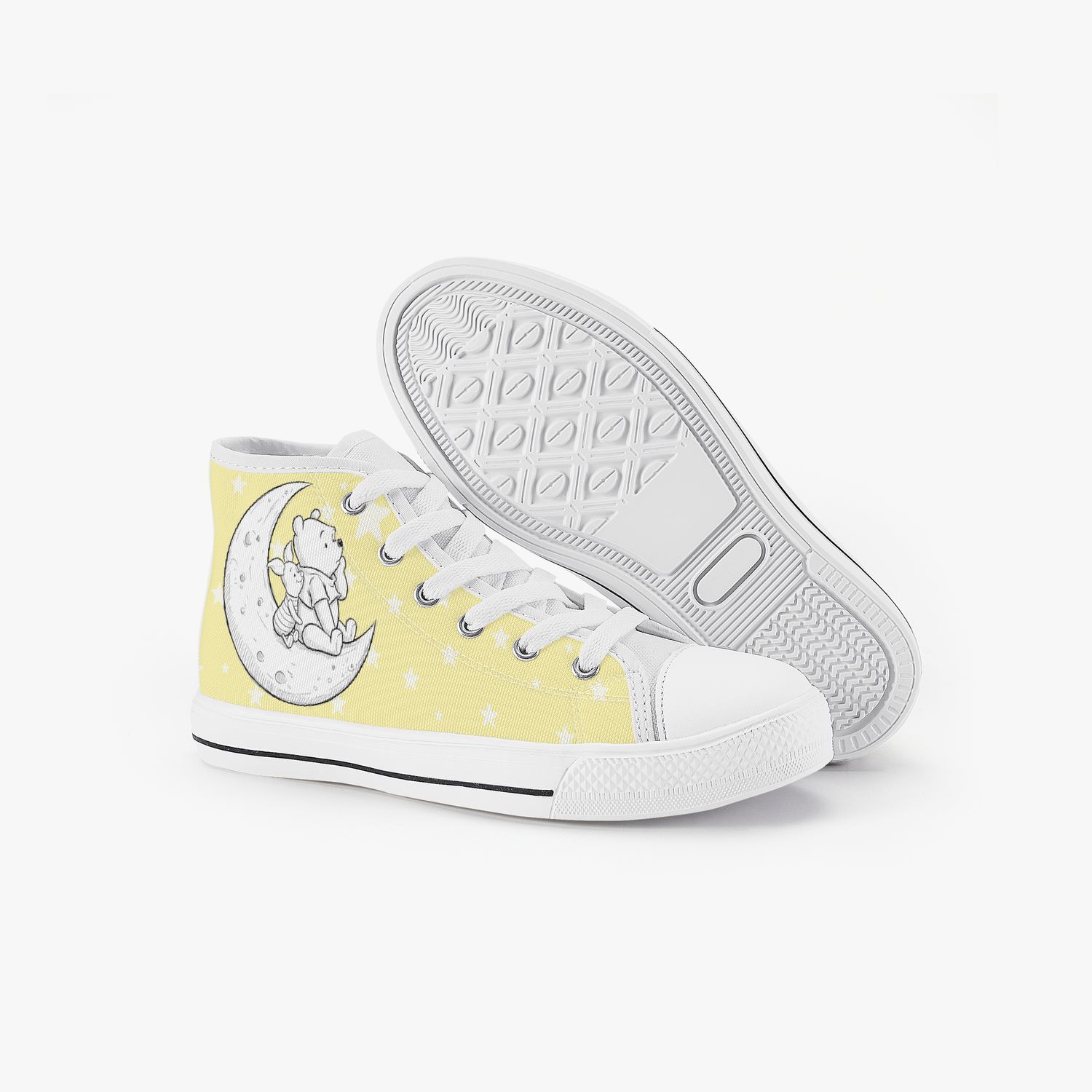 Coloring High-Top Canvas Shoes Winnie the Pooh and Moon