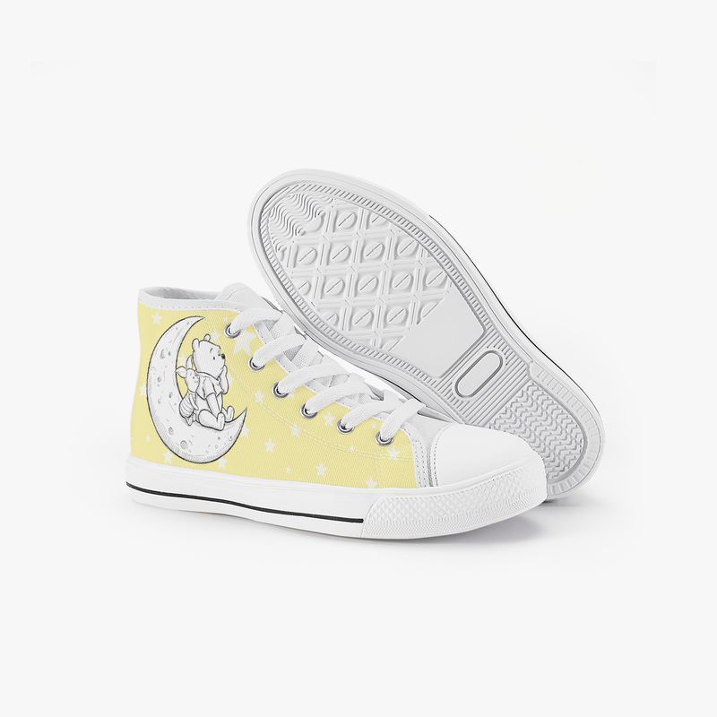 Coloring High-Top Canvas Shoes Winnie the Pooh and Moon