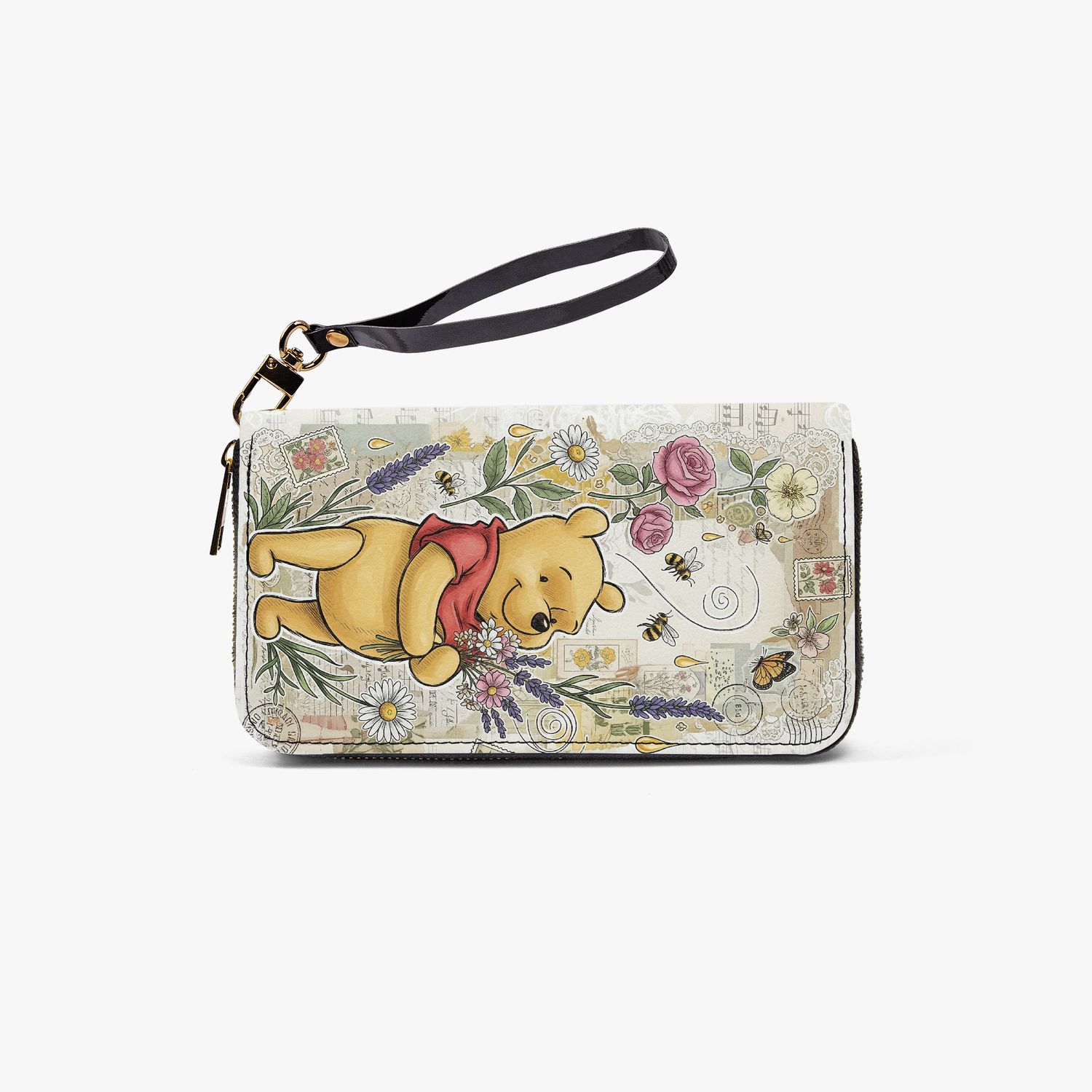 Wallet with leather strap - Winnie the Pooh design