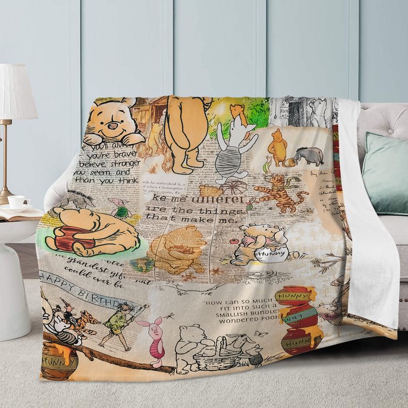 Vintage style cozy blanket with Winnie the Pooh