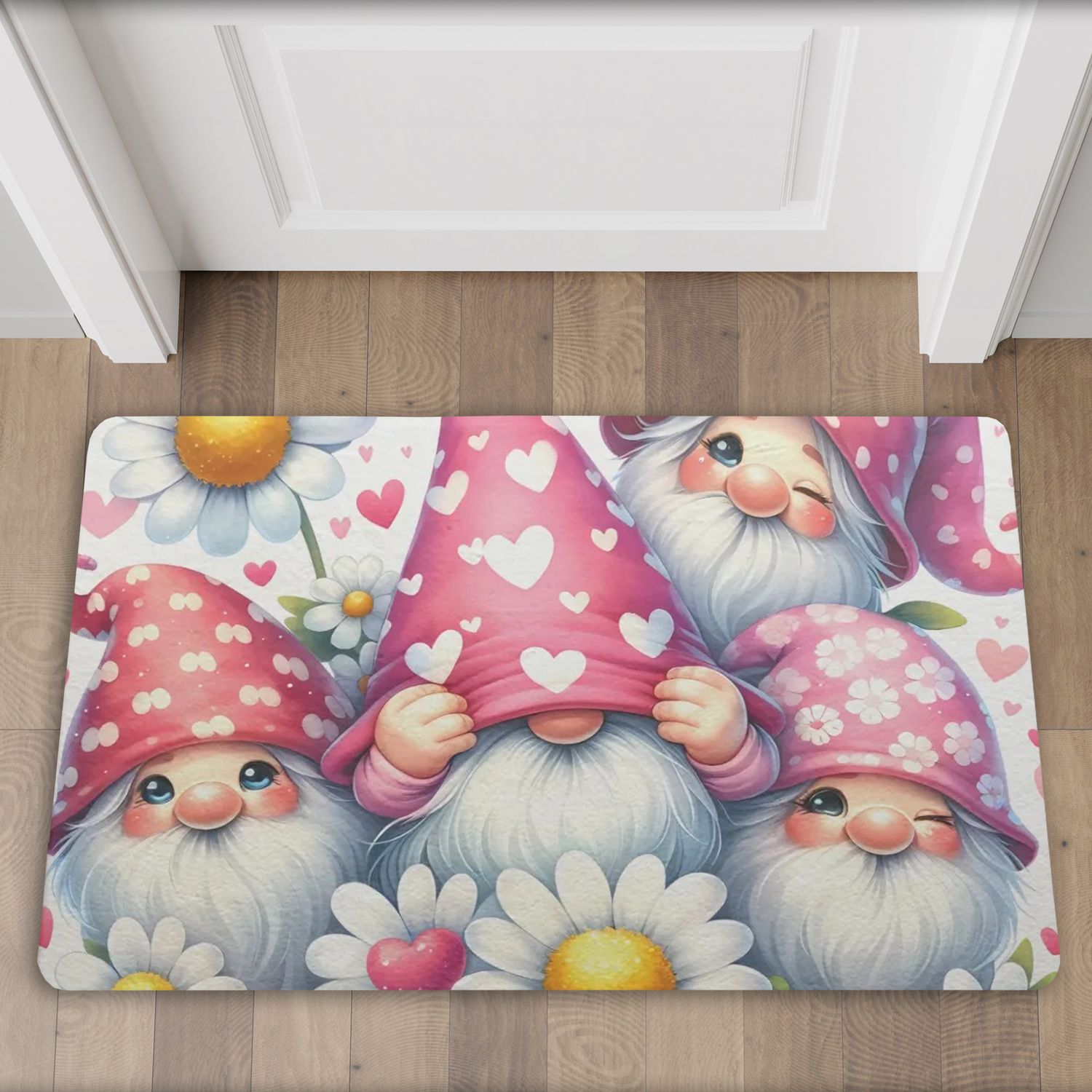 Funny doormat with gnome motif